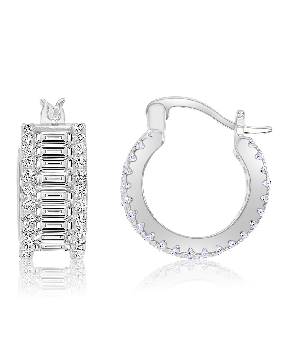 Серьги-кольца Macy's 14k Gold-Plated Casual Baguette
