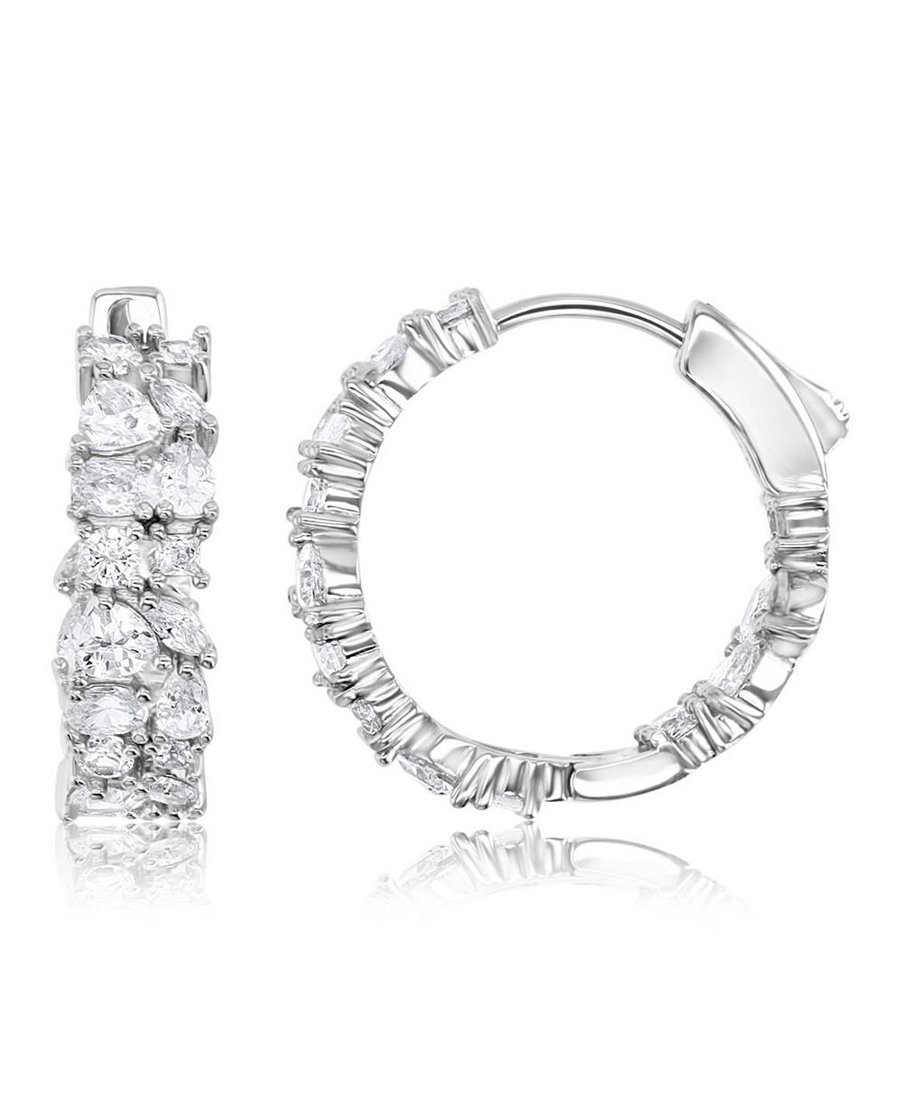 Macy's 14k Gold-Plated Medium Crystal Hoop Earrings