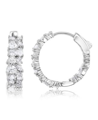 Macy's 14k Gold-Plated Medium Crystal Hoop Earrings