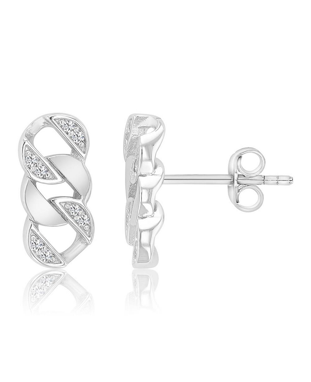 Macy's серьги-гвоздики с кристаллами в стиле цепочки, позолота 14k