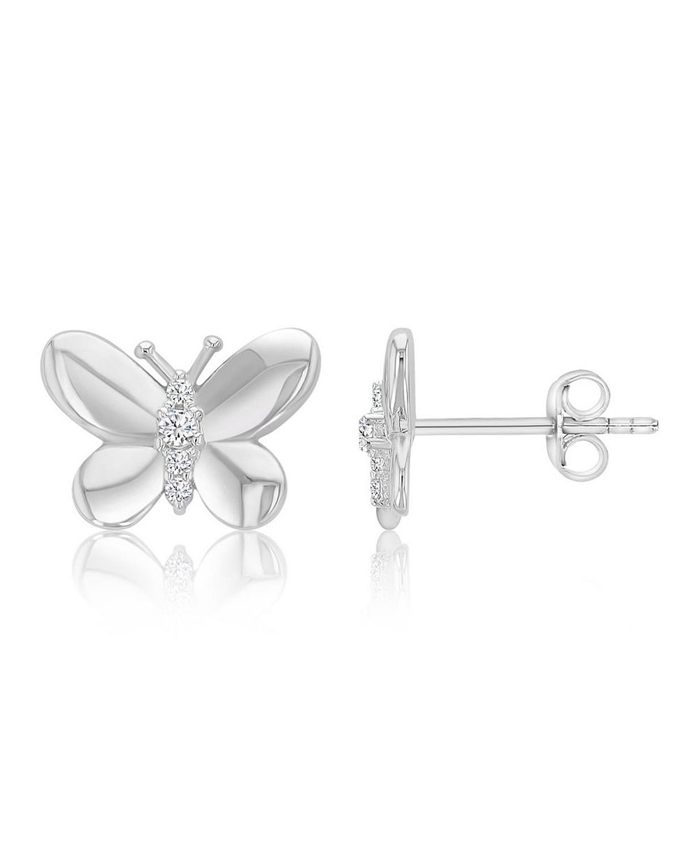 Серебряные серьги-бабочки от Macy's