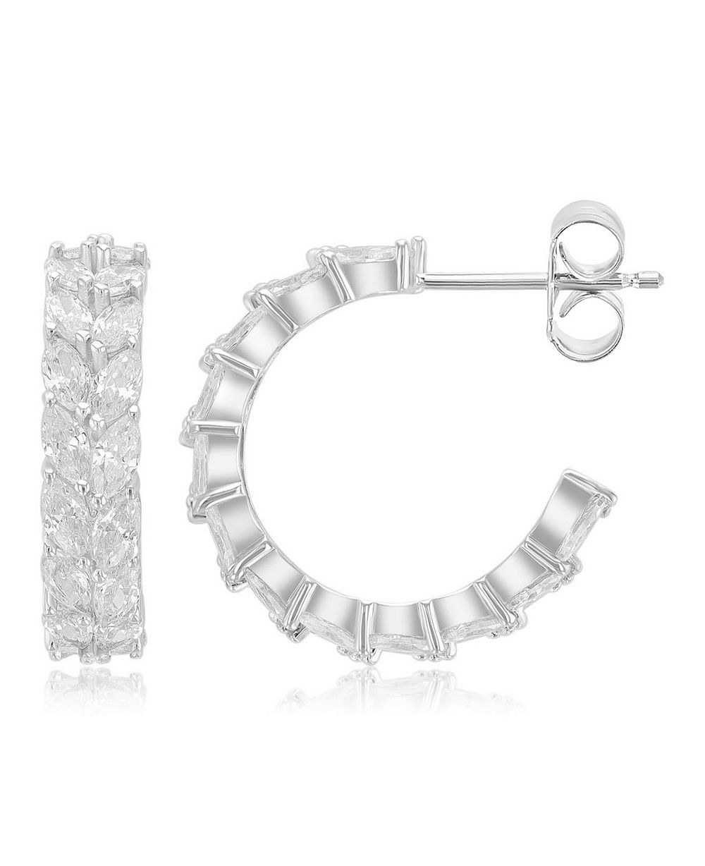 Серьги J Hoop Silver-Plated Marquise