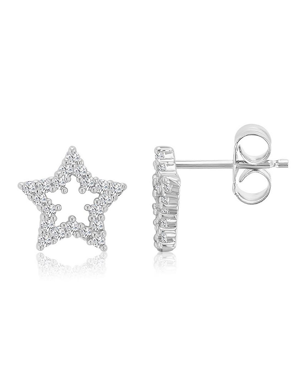 Золотые серьги-гвоздики Macy's с позолотой 14k в виде звезды