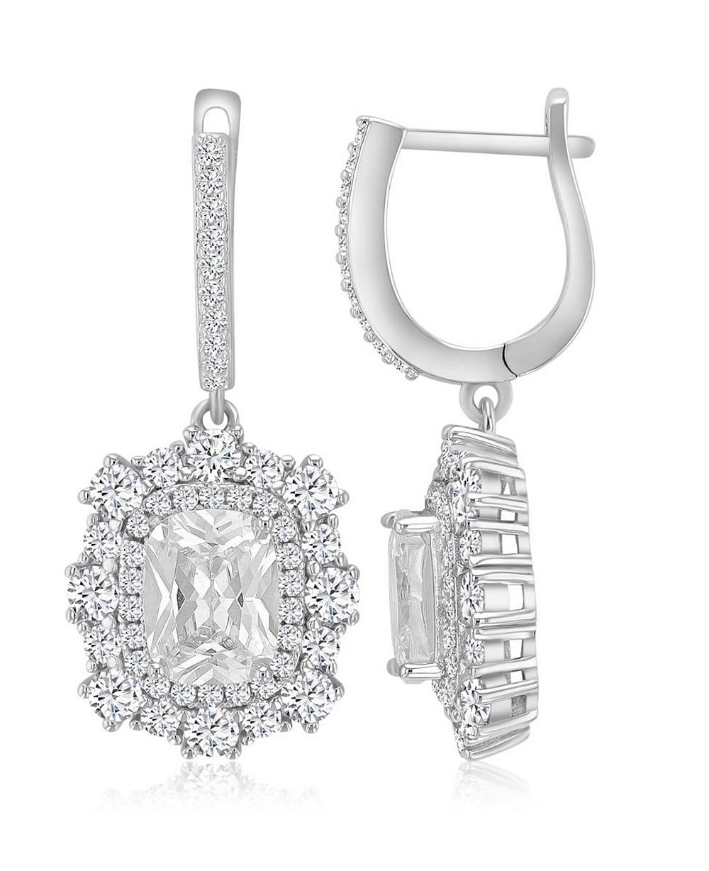 Серьги-капли с элегантными кристаллами, позолота 14k