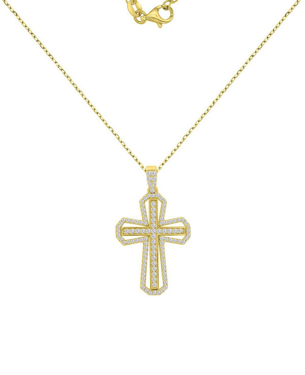Колье Macy's 14k Gold-Plated Daily Wear Cross