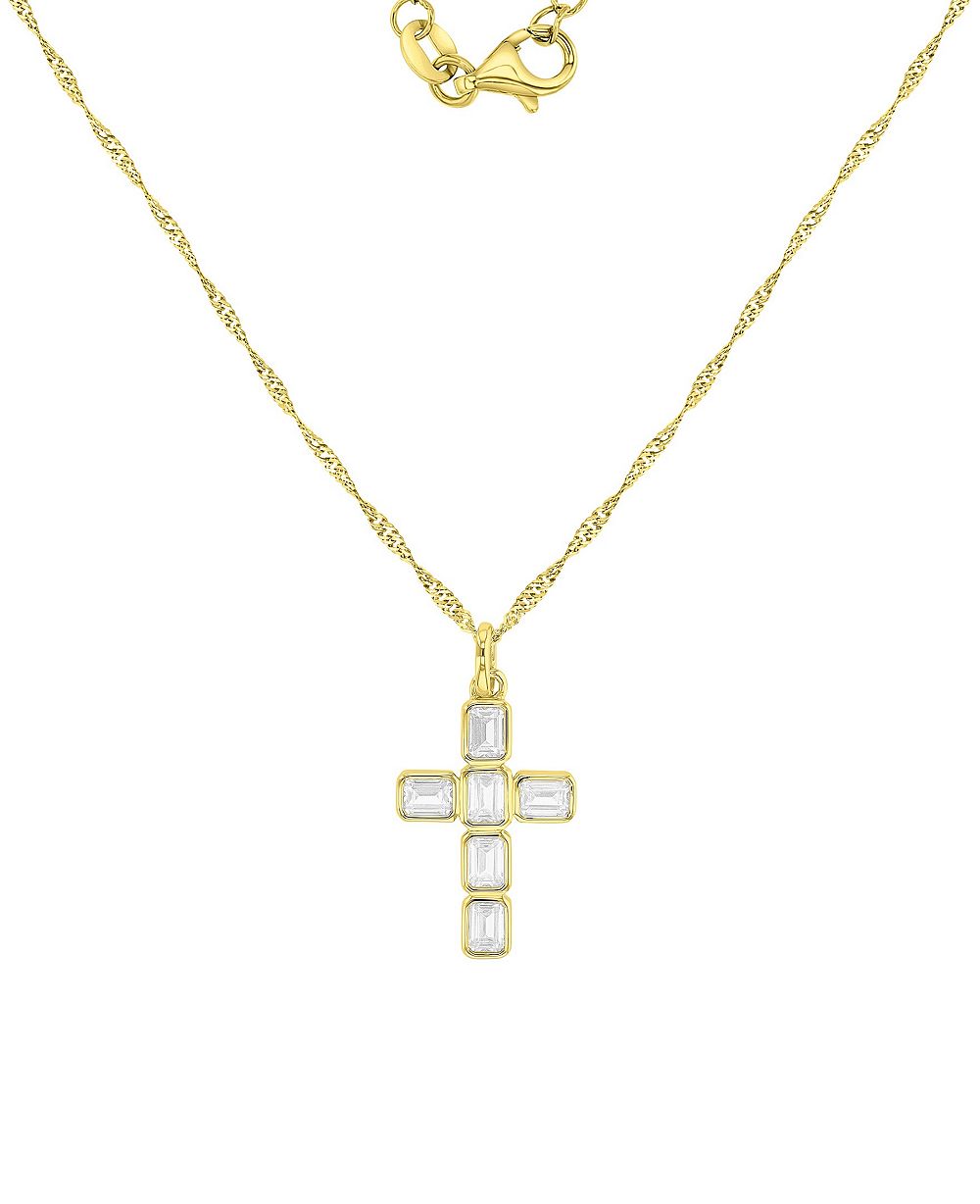 Минималистичная золотая цепочка с крестом Macy's, 14k Gold-Plated