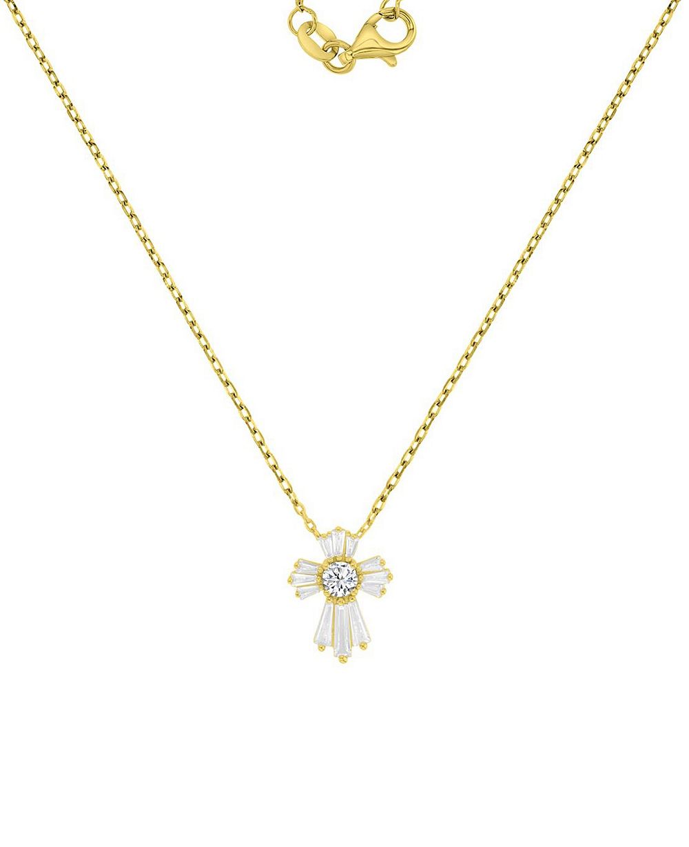 Macy's Ожерелье Mini Crystal Charm, 14k Gold-Plated