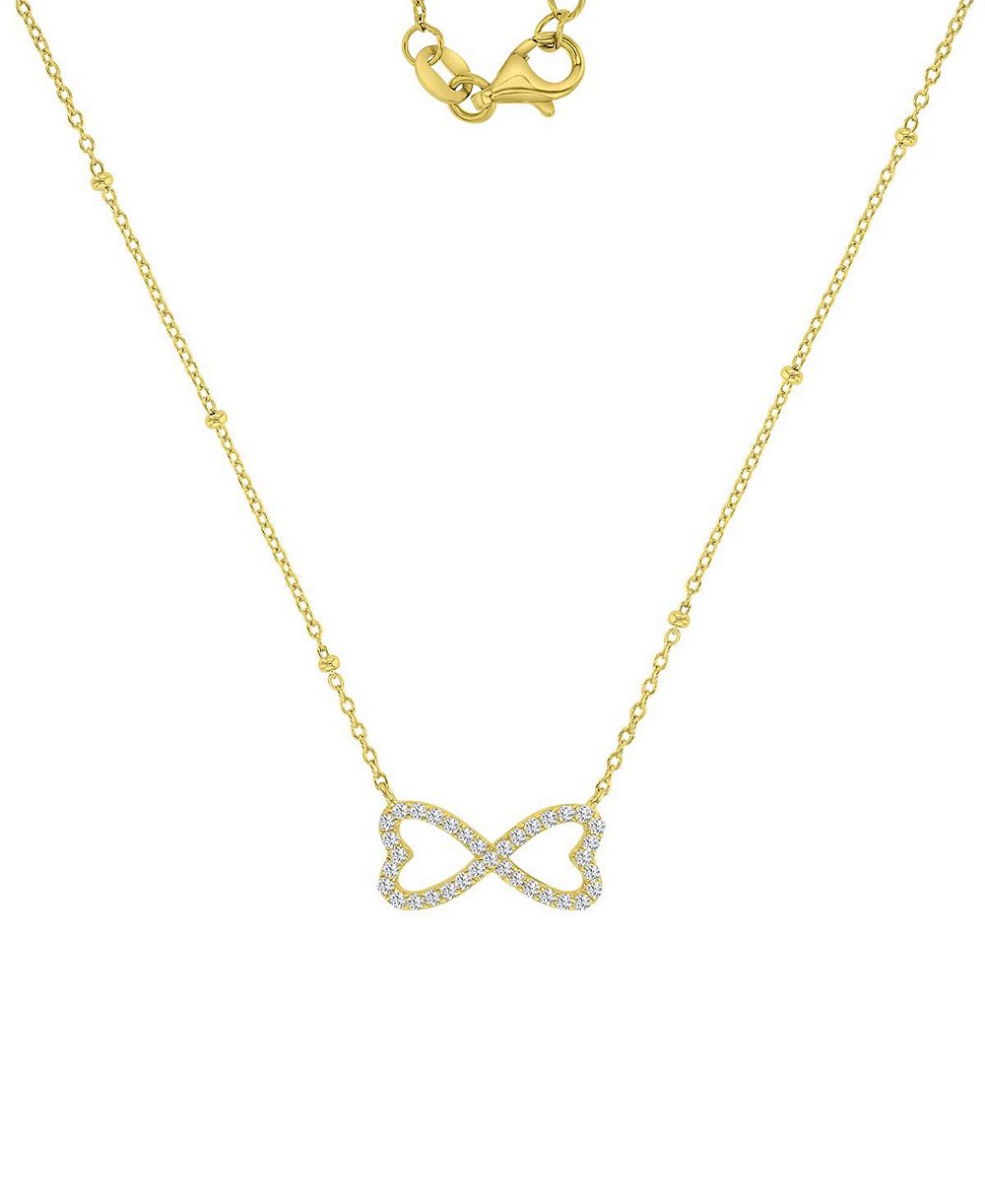 Macy's ожерелье с бесконечностью и сердечком из позолоченного золота 14k