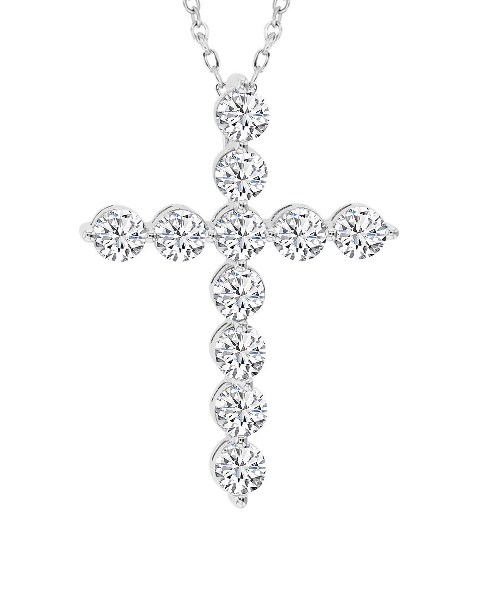 Macy's Silver-Plated Mini Round Cross Necklace