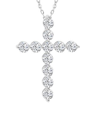 Серебряное ожерелье с миниатюрным круглым крестом от Macy's