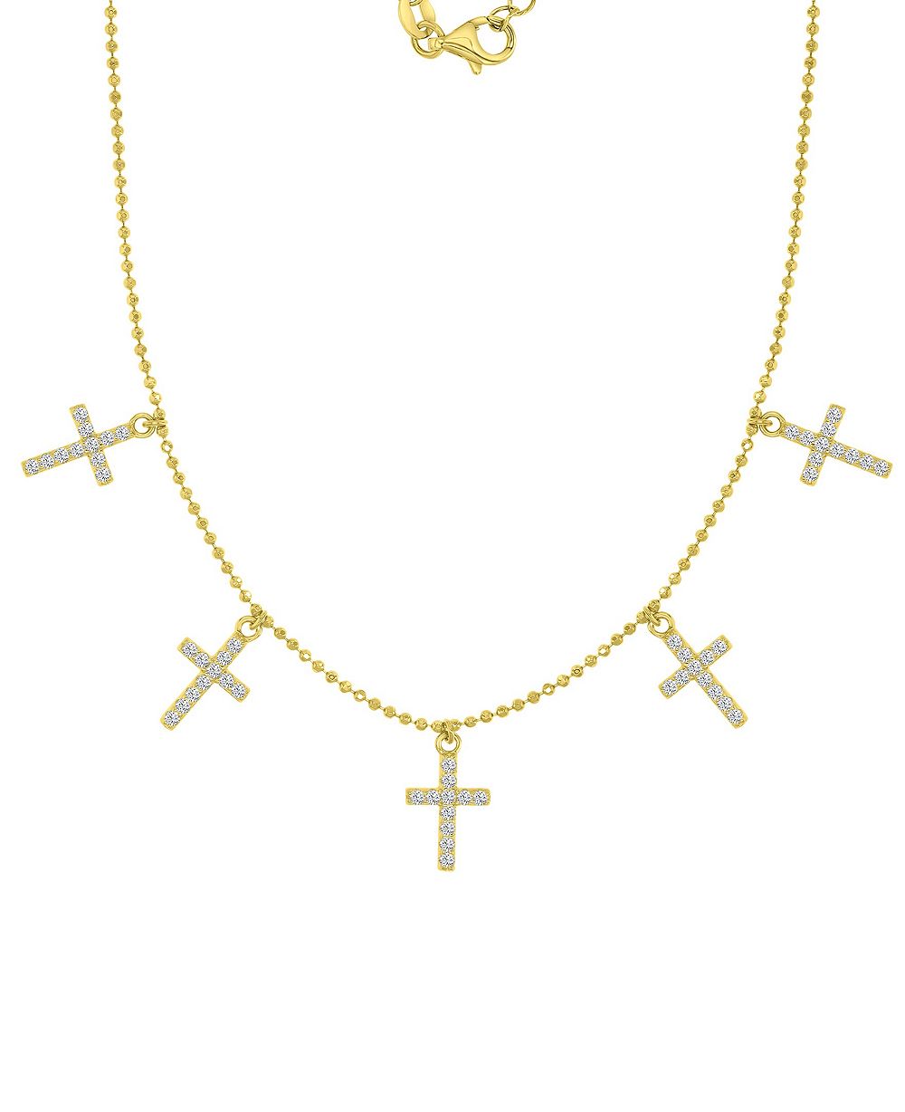 Мини-кулон Macy's в форме креста на золоте 14k