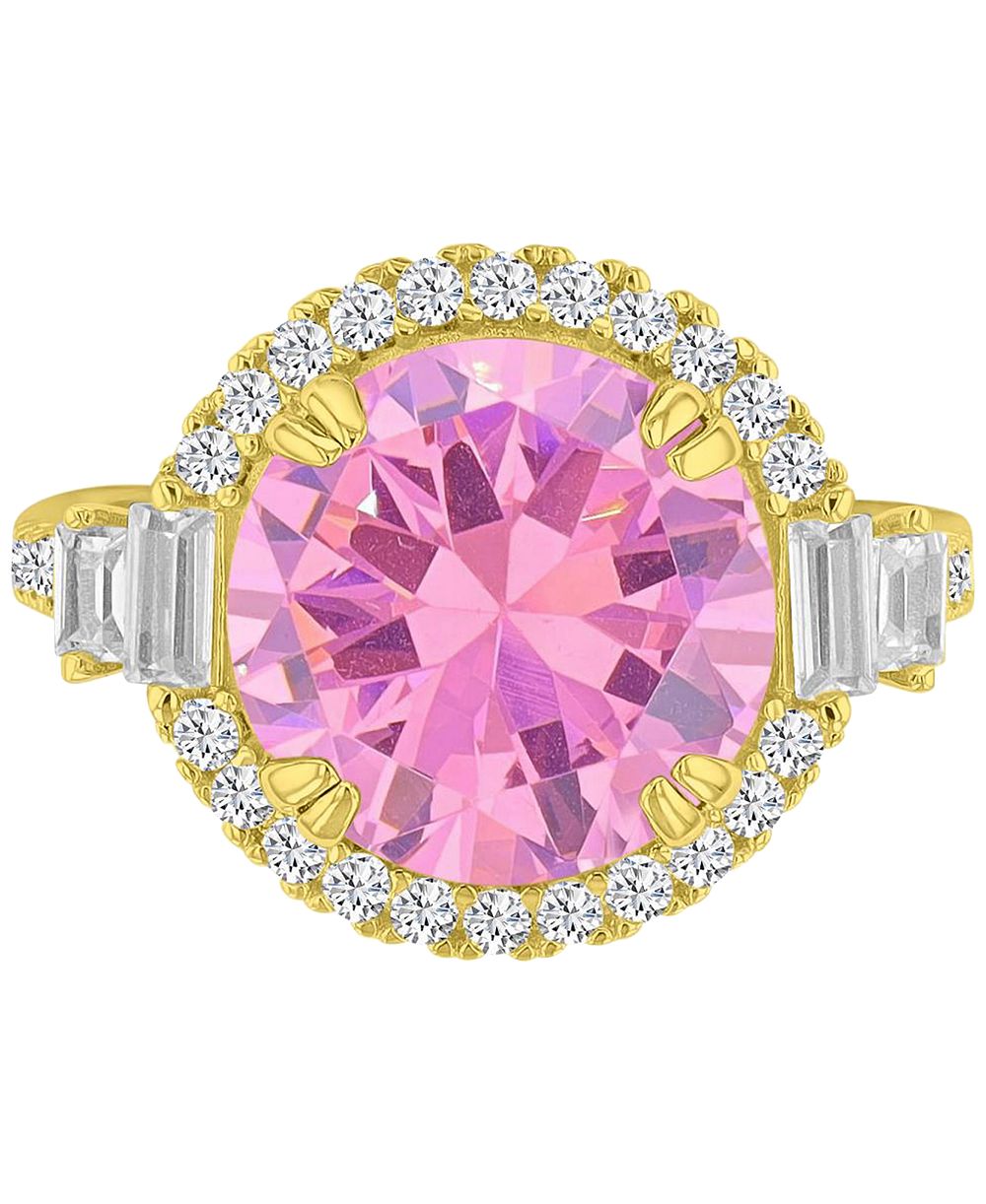 Мужское обручальное кольцо с розовым ореолом, позолоченное 14k, Macy's