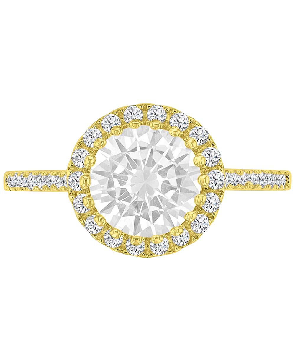 Macy's классическое обручальное кольцо круглой формы, позолота 14k