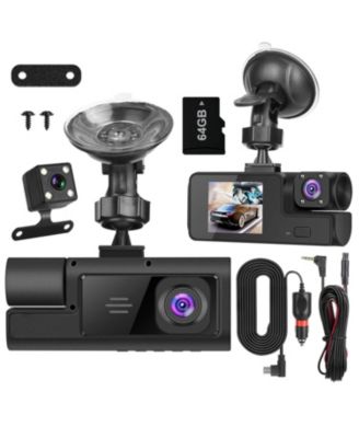Видеорегистратор Neewer WiFi FHD 1080P, 3 канала (передний, задний, салонный), с циклической записью