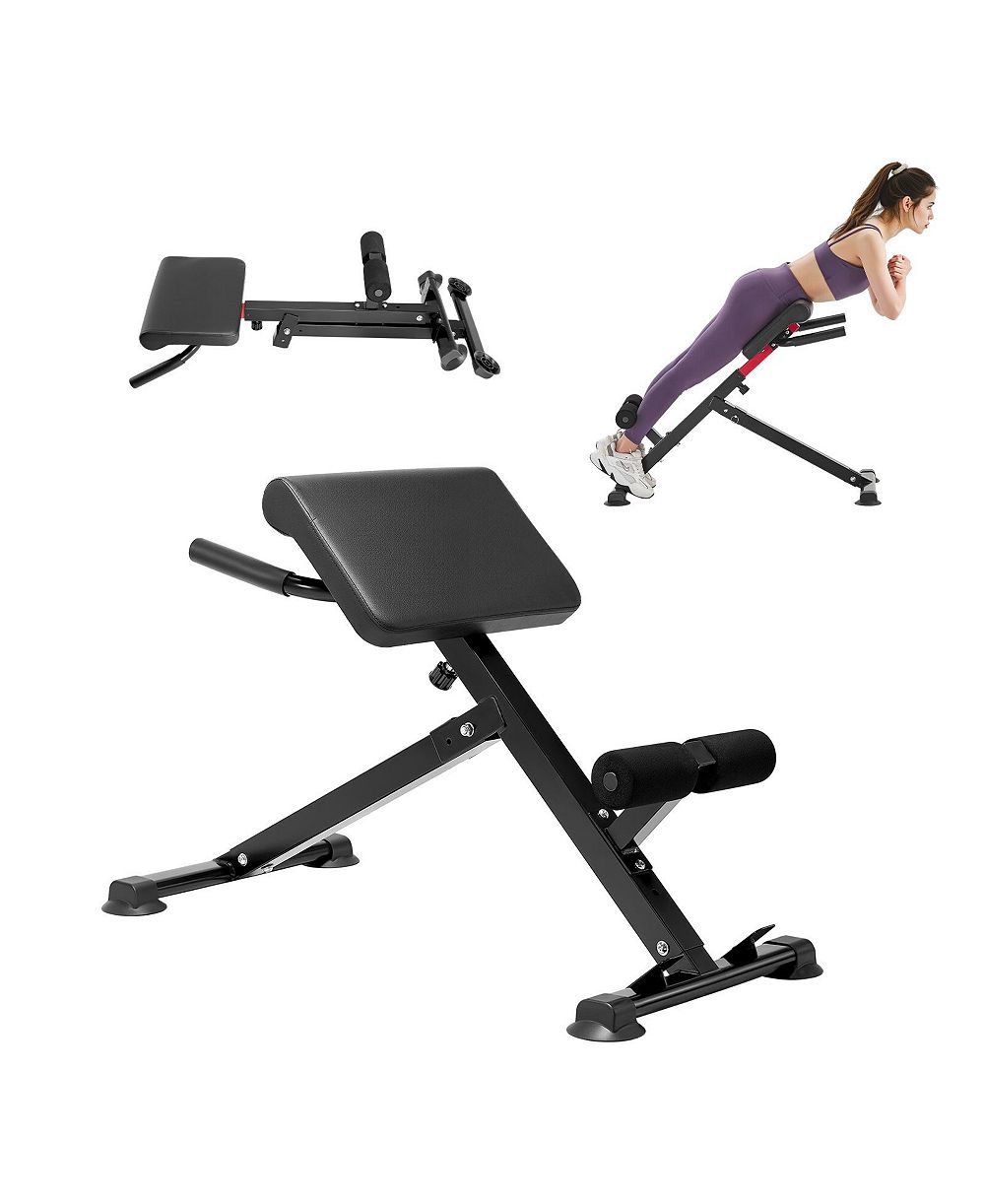 VEVOR Roman Chair Back Extension Hyperextension Bench Adjustable Foldable Home Gym