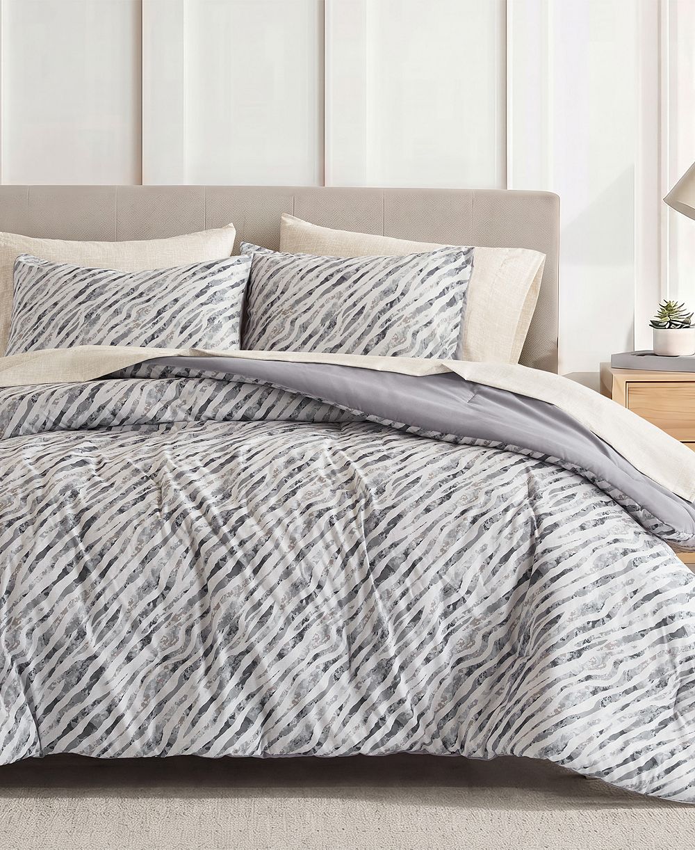 Комплект постельного белья Madison Park Essentials Nixon Contemporary Abstract Stripe, 7 предметов, размер Queen