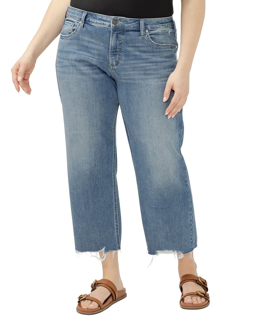 Джинсы Silver Jeans Co. Plus Size Chelsea Boyfriend Mid-Rise Straight-Leg