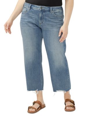 Джинсы Silver Jeans Co. Plus Size Chelsea Boyfriend Mid-Rise Straight-Leg
