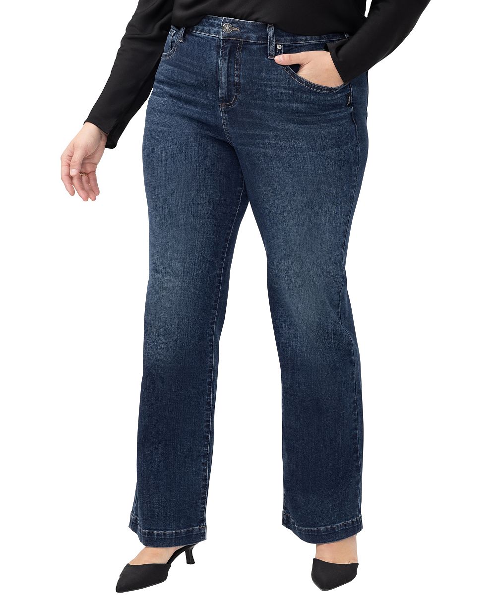 Silver Jeans Co. Plus Size Avery High-Rise Wide-Leg Curvy-Fit Denim Jeans