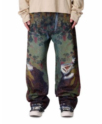 mnml Men's Ultra Baggy Leopard Denim Jeans
