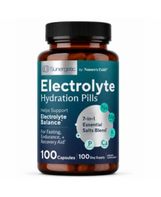 Sunergetic Electrolyte Capsules with Potassium, Magnesium, Calcium and Sodium, Keto-Friendly, Vegetarian, 100 Count