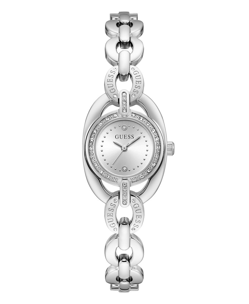 Женские кварцевые часы GUESS, серебристая нержавеющая сталь, 26mm