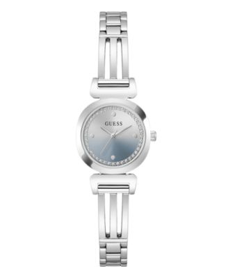 GUESS Women's Quartz Silver-Tone Stainless Steel Watch 24mm