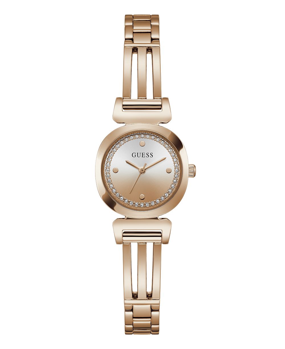 GUESS Women's Quartz Rose Gold-Tone Stainless Steel Watch 24mm