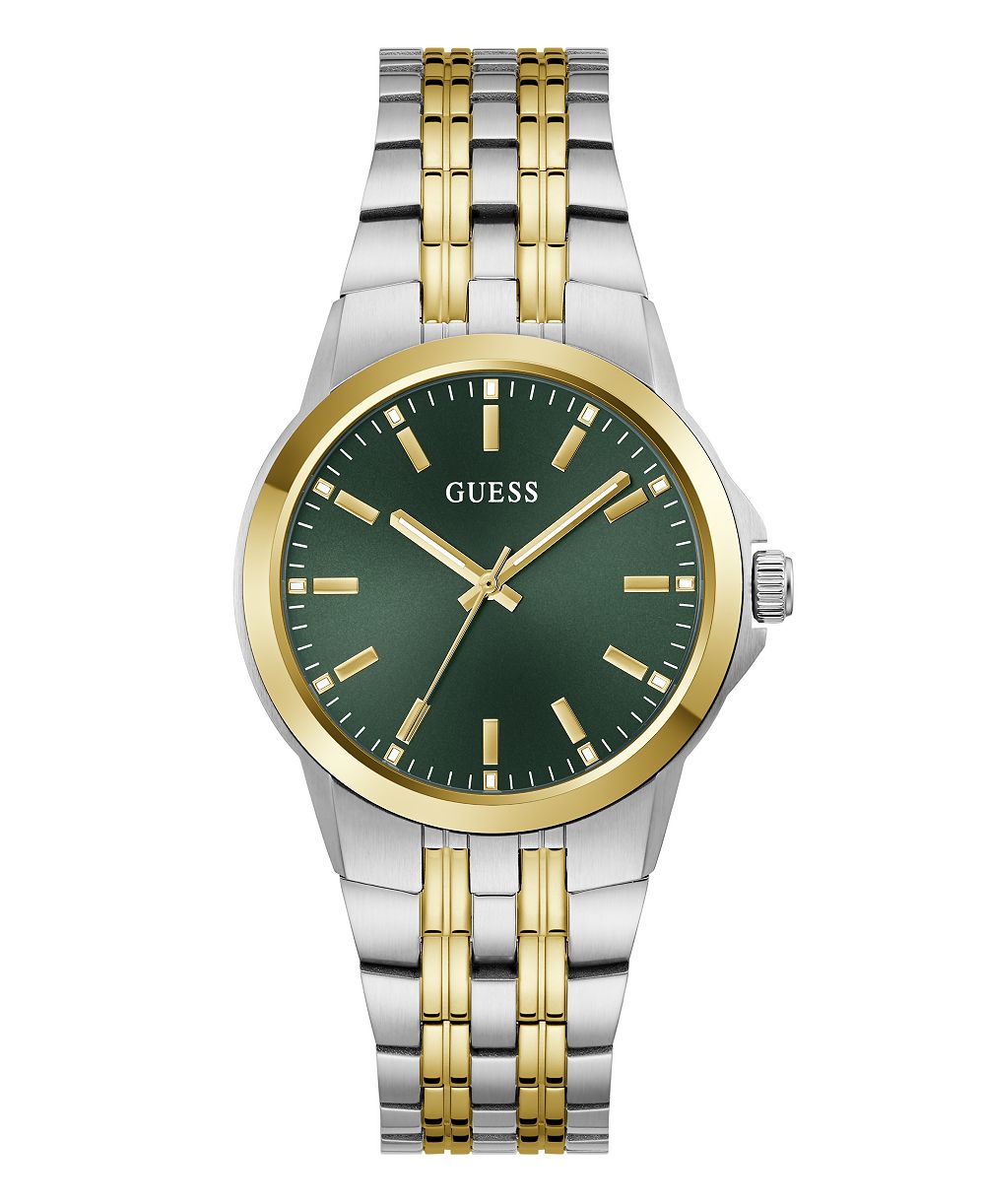 GUESS Мужские кварцевые часы из двухцветной нержавеющей стали 39mm