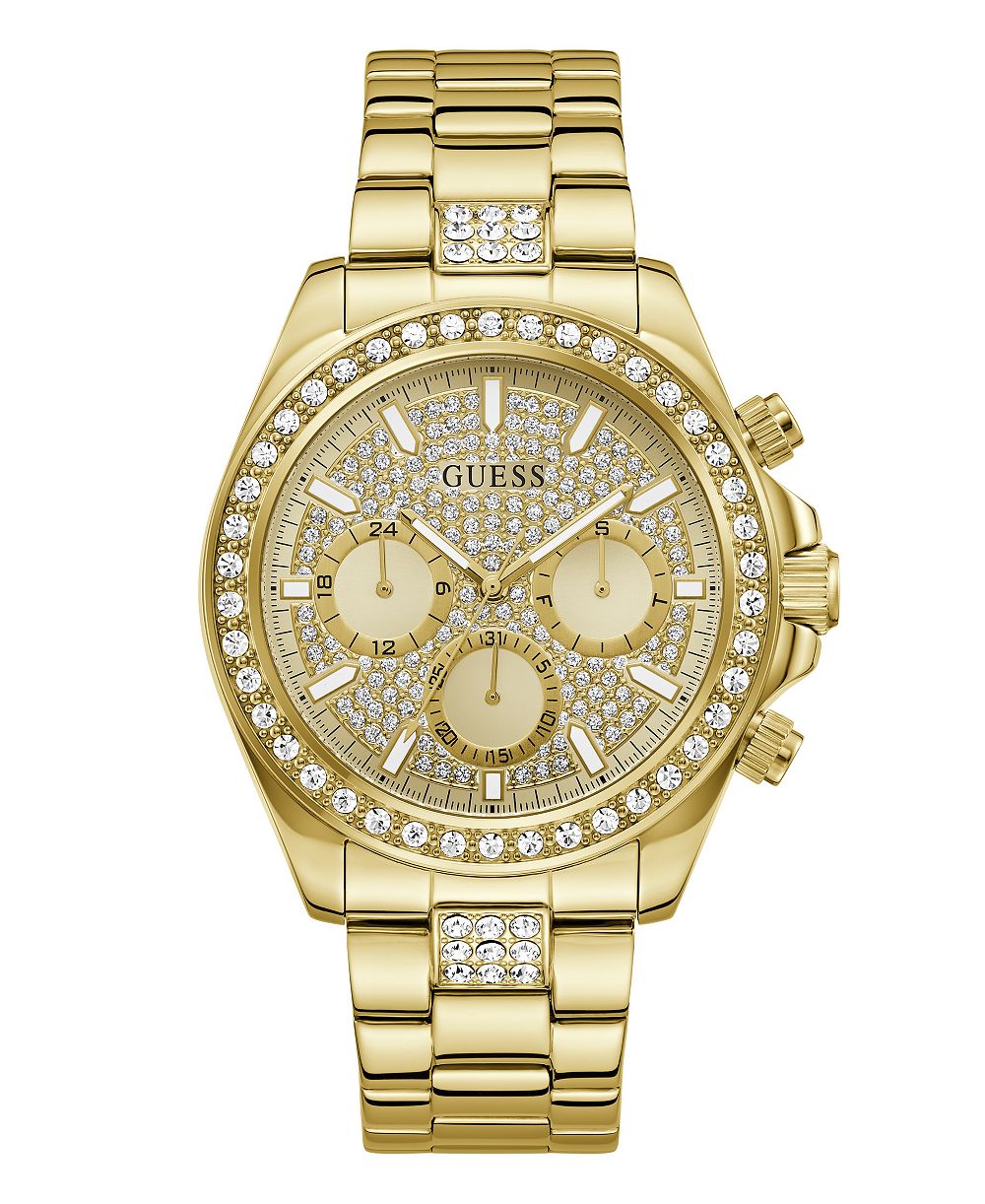 Мужские часы GUESS Quartz Gold-Tone Stainless Steel 44mm