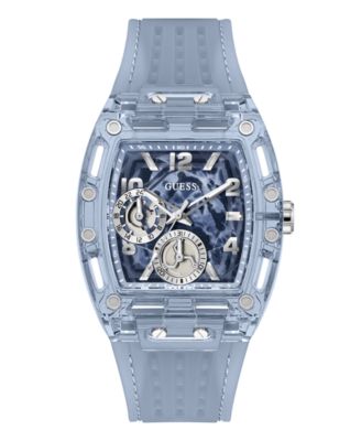 GUESS Men's Quartz Blue Silicone Strap Watch 42mm