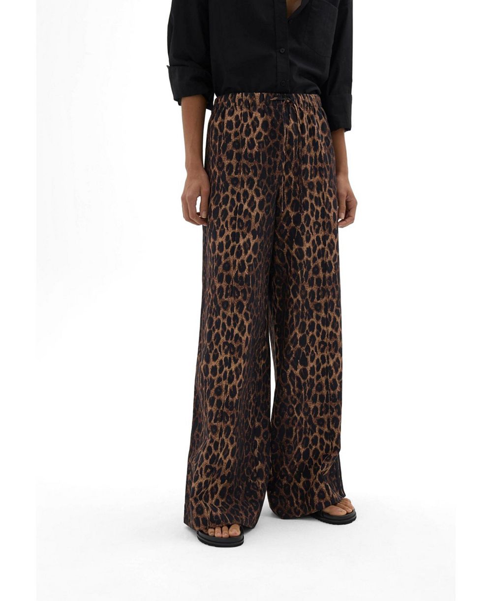 Hush Women's Petunia Linen Blend Leopard Trouser