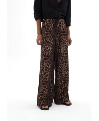 Hush Women's Petunia Linen Blend Leopard Trouser