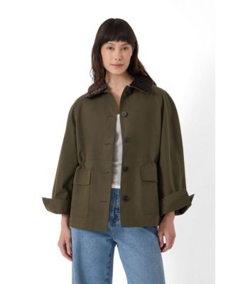Hush Women's Leopard Collar Barn Jacket