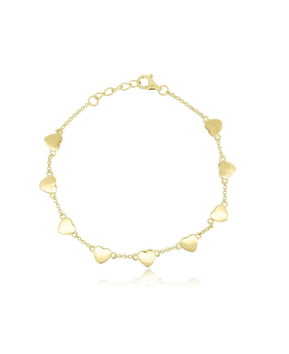 The Lovery Heart Station Chain Bracelet 14K Gold-Plated Sterling Silver