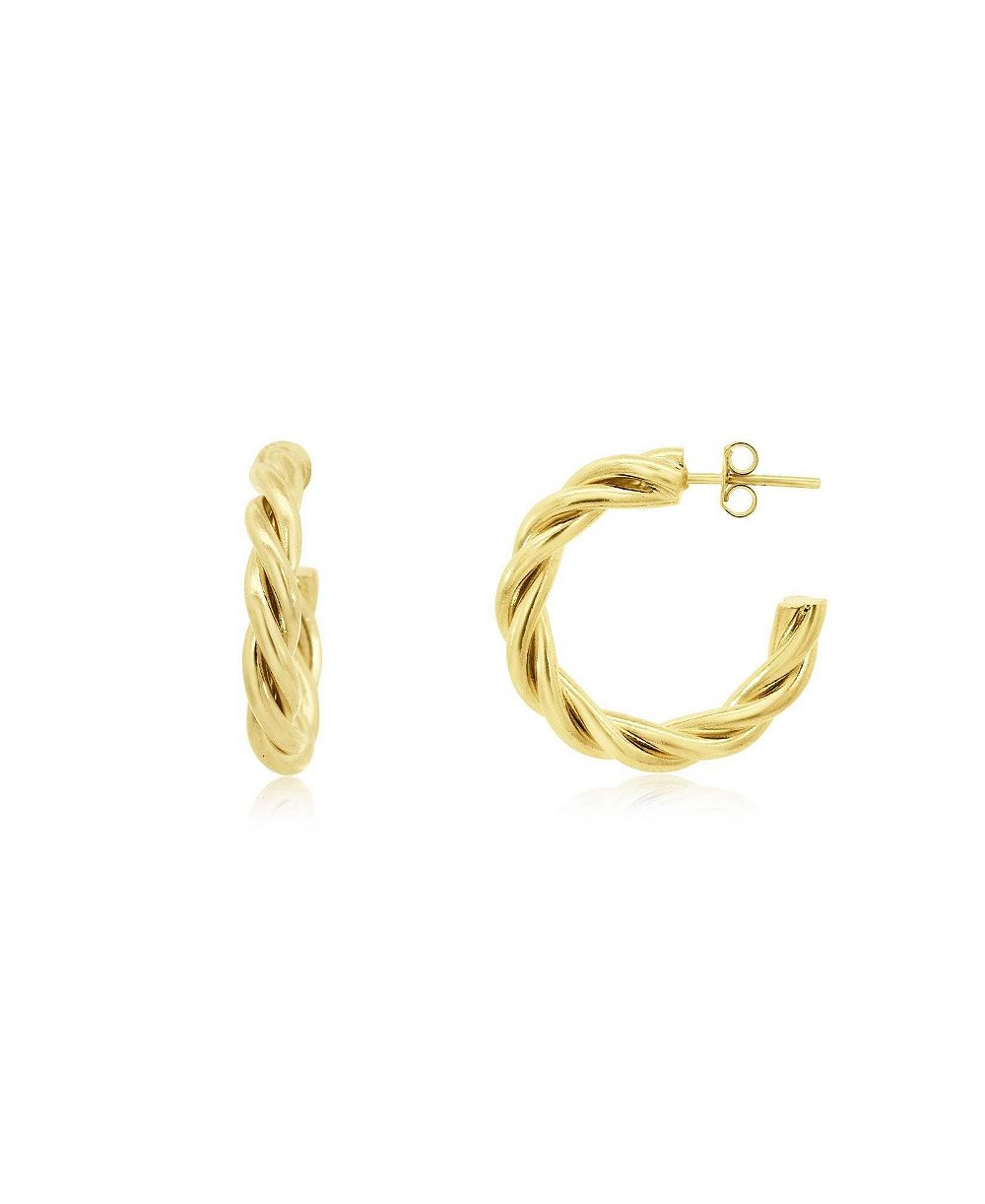 Серьги-кольца The Lovery Thin Twist Hoop 18K Gold Filled Over Brass