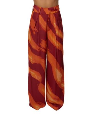JLUXLABEL женские мягкие брюки-палаццо с плиссировкой