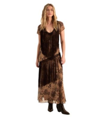 Женское макси-платье Nasty Gal Floral Chiffon Fringe