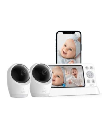 Детский монитор eufy E21 с 2 камерами 4K UHD, 5-дюймовым дисплеем 720p, 8-кратным зумом, портативная камера со встроенным аккумулятором