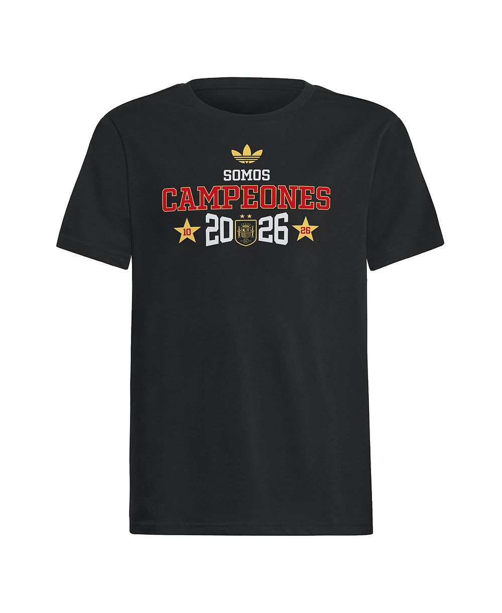 Футболка Adidas Big Boys and Girls Black Spain National Team 2026 FIFA World Cup Champions We Are Champions