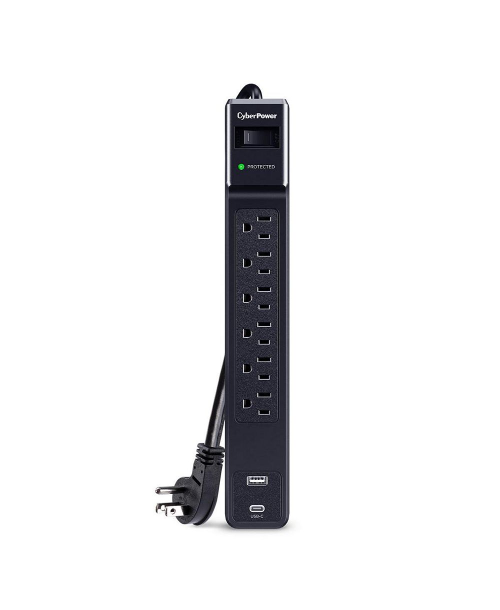 CyberPower CSP604UC 6-Outlet 1500-Joule Surge Protector with USB Charging for Computers, Tablets & Smartphones