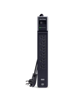 CyberPower CSP604UC 6-Outlet 1500-Joule Surge Protector with USB Charging for Computers, Tablets & Smartphones