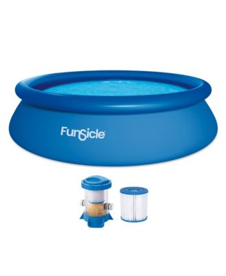 Funsicle 10' x 30" QuickSet Inflatable Ring Top Outdoor Above Ground Pool w/Pump