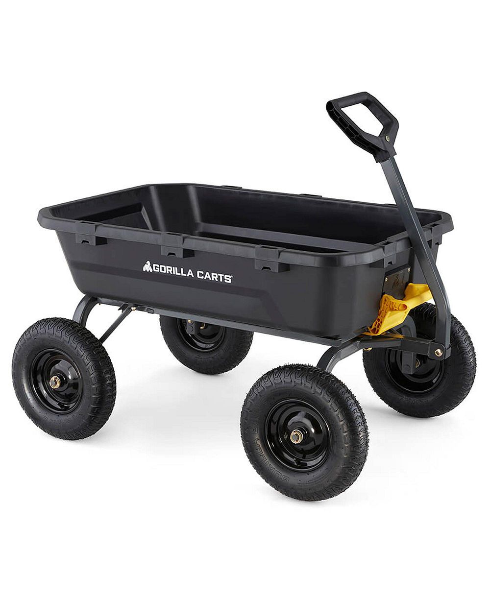 Садовая тележка Gorilla Carts Heavy Duty 12 Cubic Foot Poly Yard Dump, Black