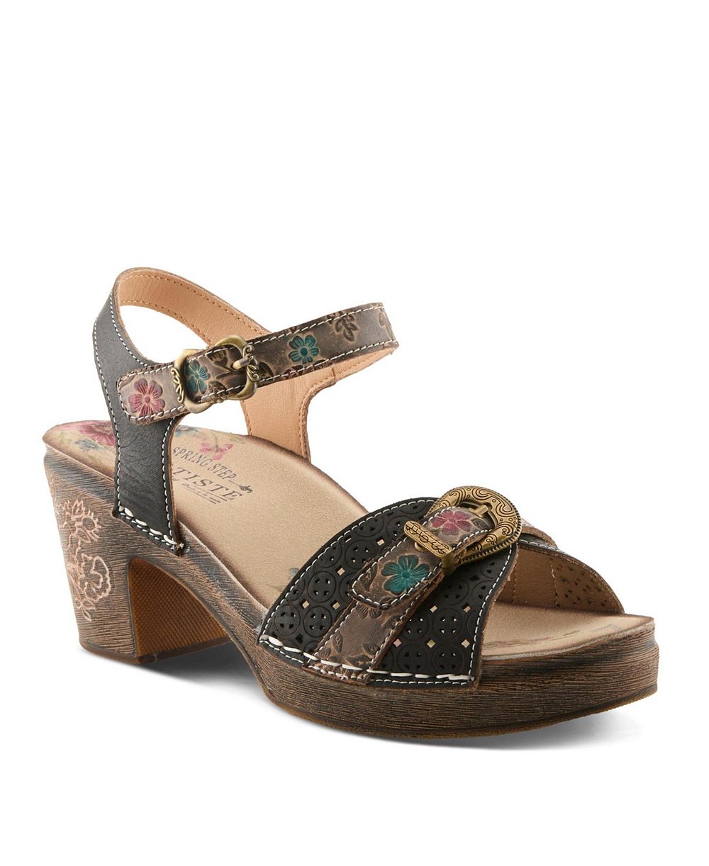 Женские туфли L'Artiste Spring Step Upperbuck Ankle Strap с ручной росписью