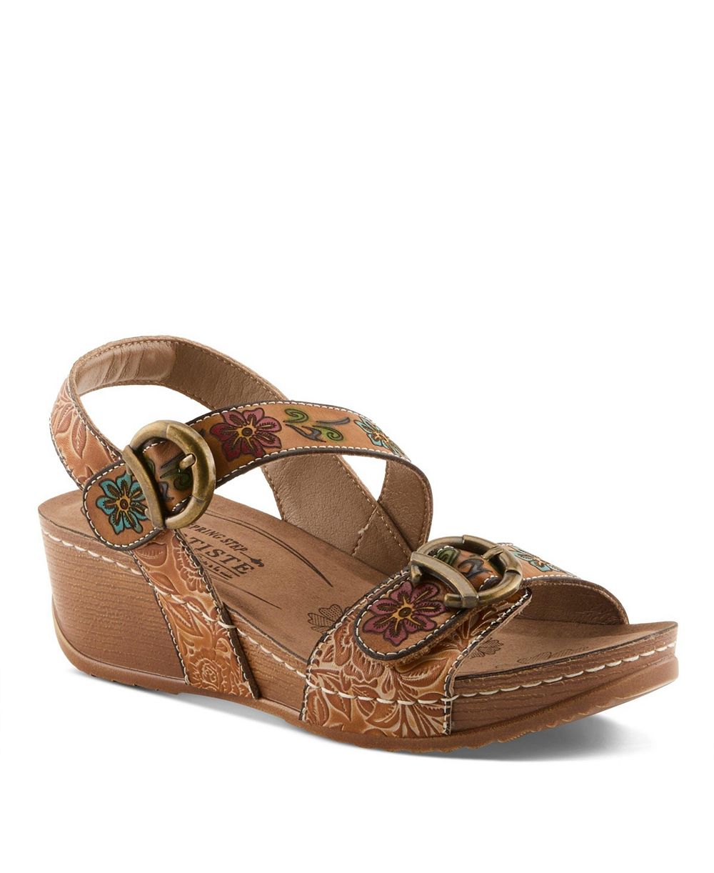 Женские босоножки L'Artiste Spring Step Gottaget Wedge Sandal с ручной росписью