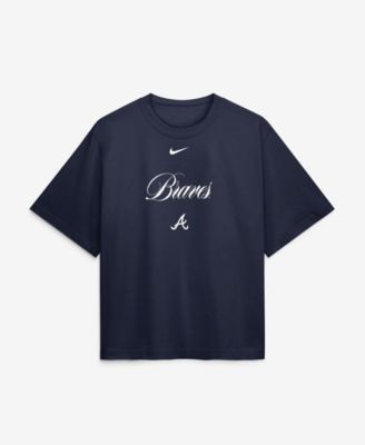 Женская футболка Nike Navy Atlanta Braves 4x Champions Ring Boxy
