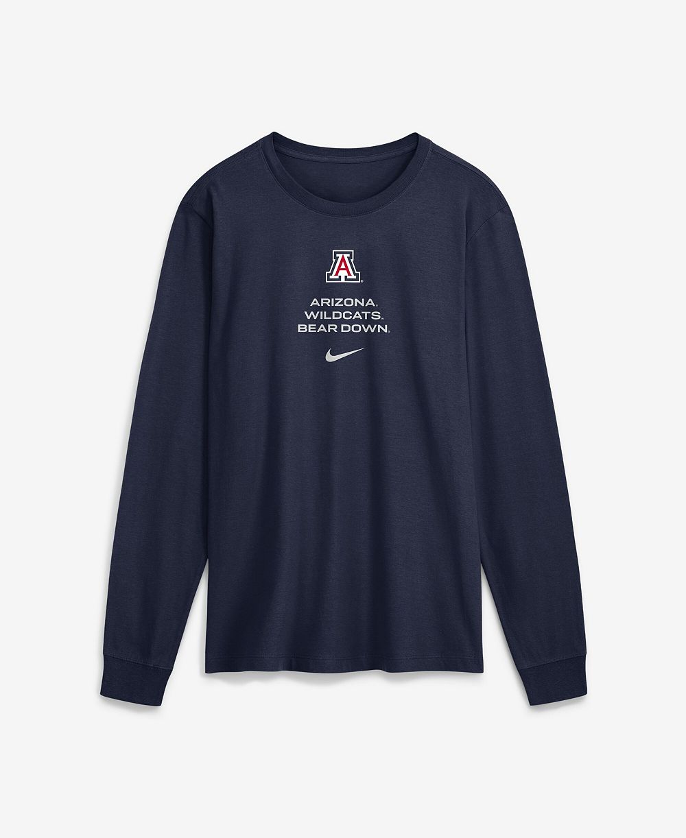 Nike Men's Navy Arizona Wildcats 2026 Sideline Dri-FIT Long Sleeve T-Shirt