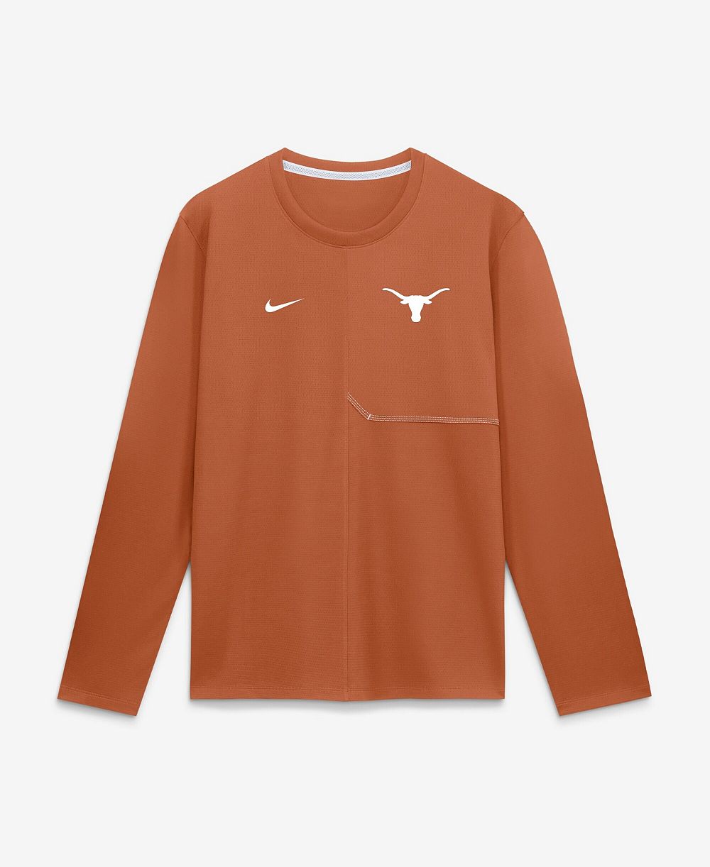 Nike Men's Texas Orange Texas Longhorns 2026 Sideline Coaches UV Dri-FIT Long Sleeve T-Shirt