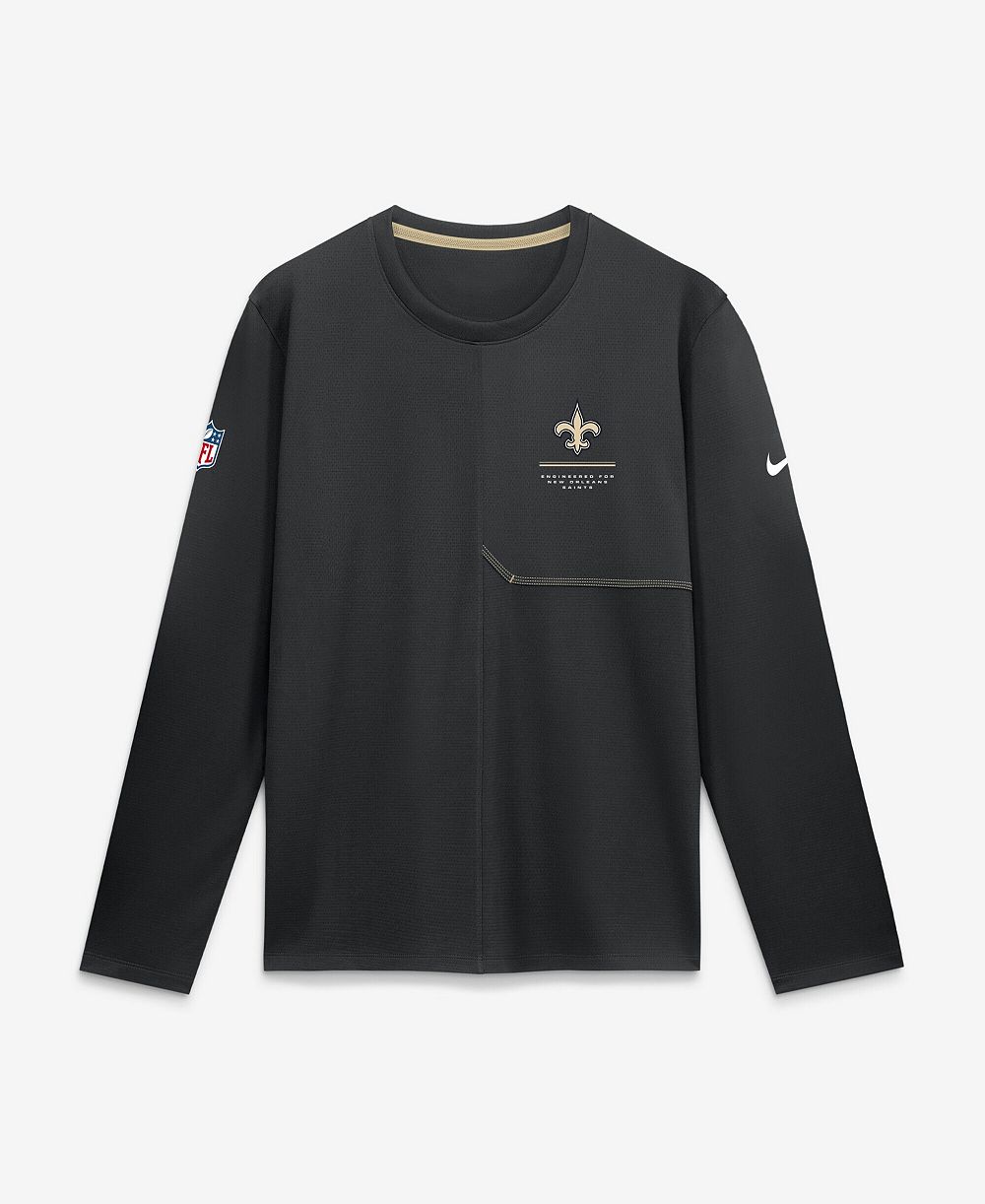 Nike Men's Black New Orleans Saints Sideline Coaches UV Dri-FIT Long Sleeve T-Shirt